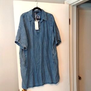 NWT Blue Denim TENCEL Shirt DressSize 1x